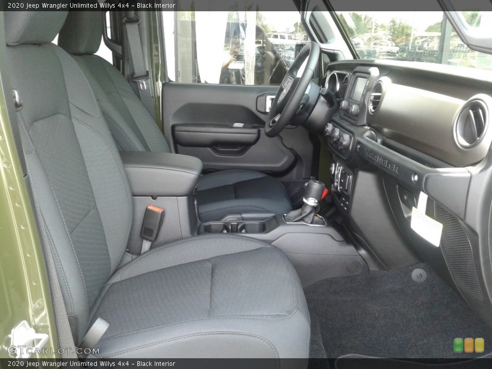 Black Interior Front Seat for the 2020 Jeep Wrangler Unlimited Willys 4x4 #139022195