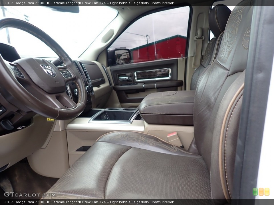 Light Pebble Beige/Bark Brown Interior Front Seat for the 2012 Dodge Ram 2500 HD Laramie Longhorn Crew Cab 4x4 #139024247