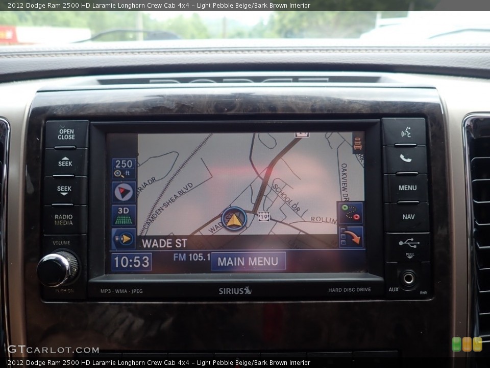 Light Pebble Beige/Bark Brown Interior Navigation for the 2012 Dodge Ram 2500 HD Laramie Longhorn Crew Cab 4x4 #139024322
