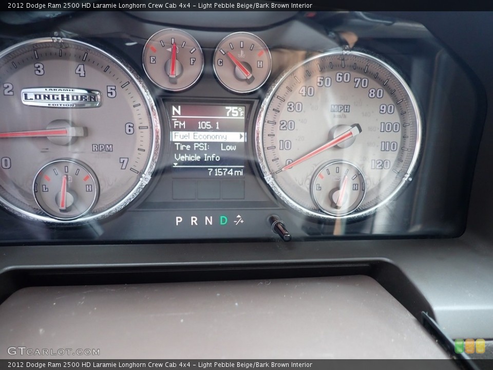 Light Pebble Beige/Bark Brown Interior Gauges for the 2012 Dodge Ram 2500 HD Laramie Longhorn Crew Cab 4x4 #139024342