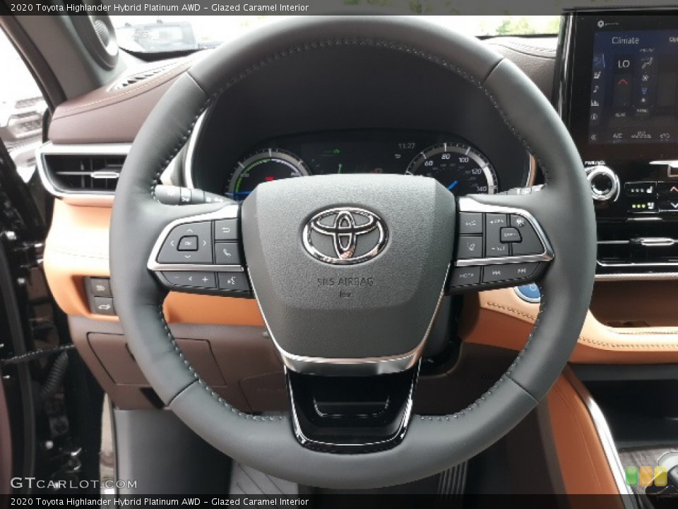 Glazed Caramel Interior Steering Wheel for the 2020 Toyota Highlander Hybrid Platinum AWD #139040558