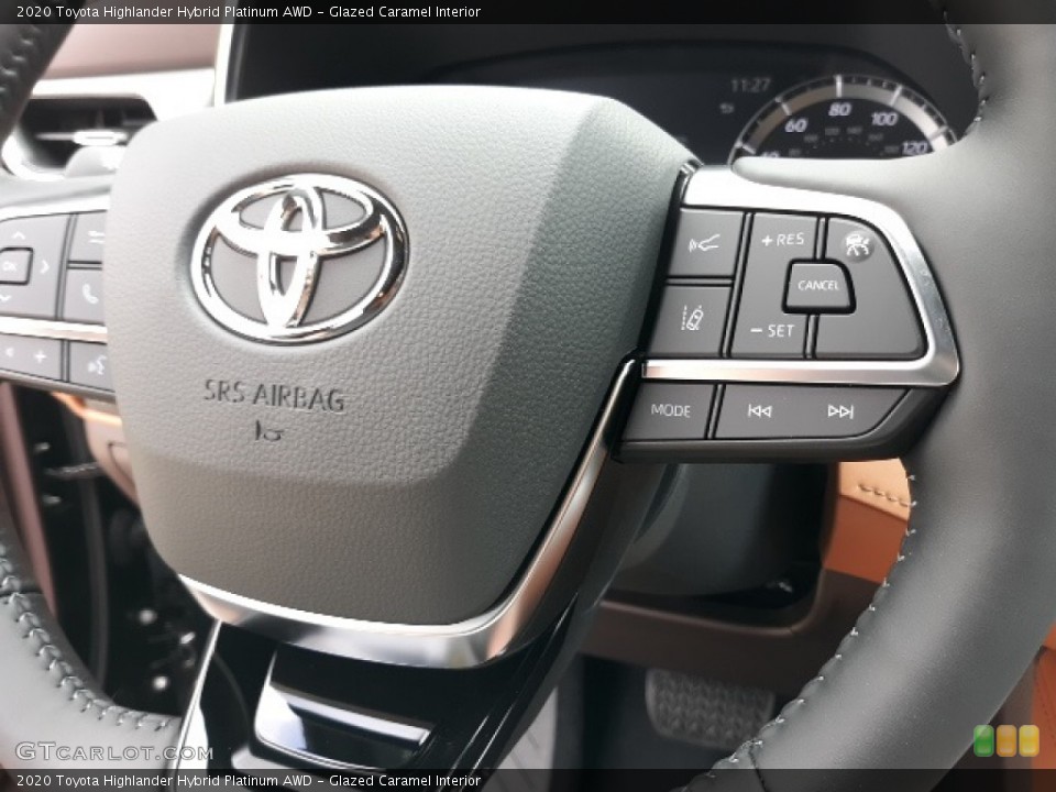 Glazed Caramel Interior Steering Wheel for the 2020 Toyota Highlander Hybrid Platinum AWD #139040570