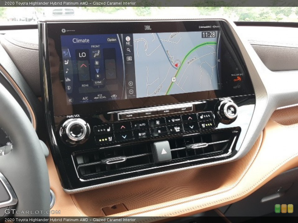 Glazed Caramel Interior Navigation for the 2020 Toyota Highlander Hybrid Platinum AWD #139040612