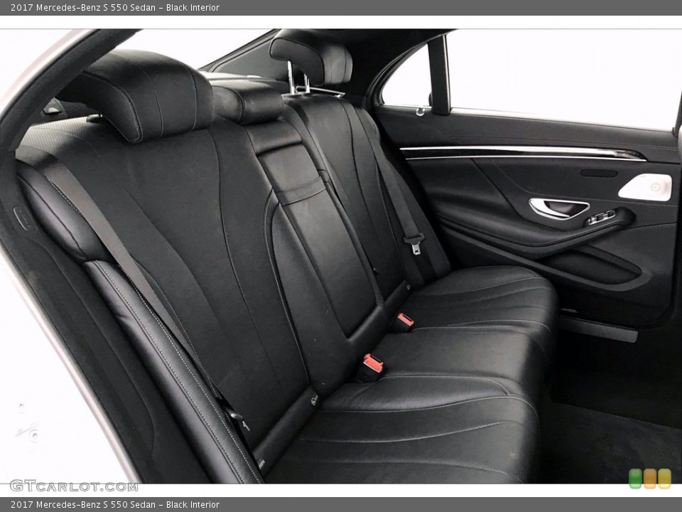 Black Interior Rear Seat for the 2017 Mercedes-Benz S 550 Sedan #139054554