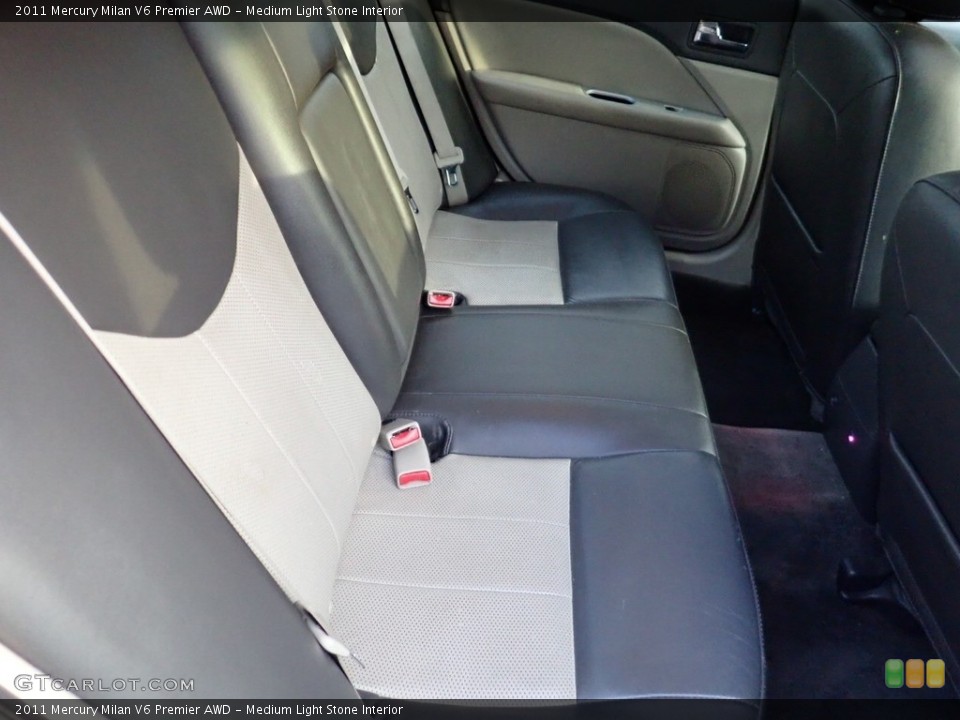 Medium Light Stone Interior Rear Seat for the 2011 Mercury Milan V6 Premier AWD #139057152