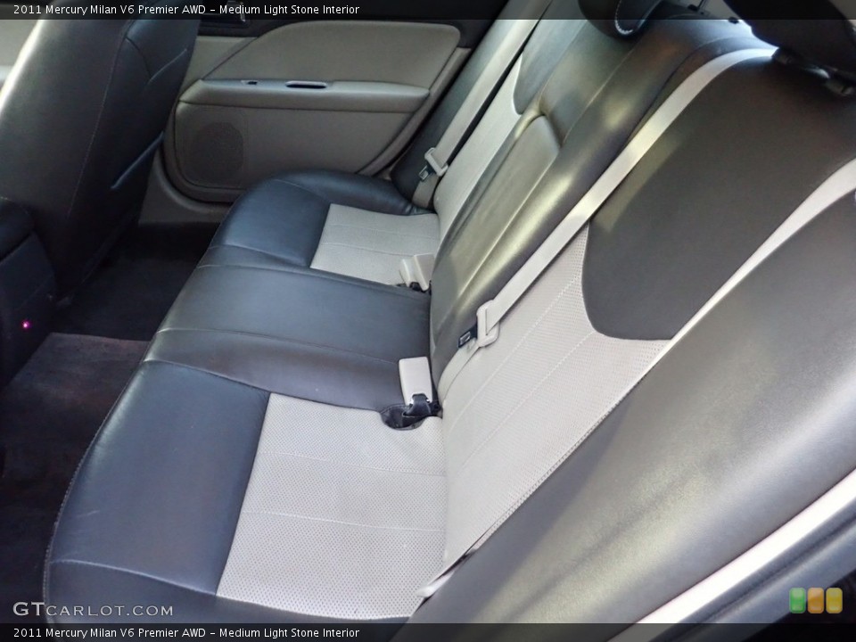 Medium Light Stone Interior Rear Seat for the 2011 Mercury Milan V6 Premier AWD #139057218