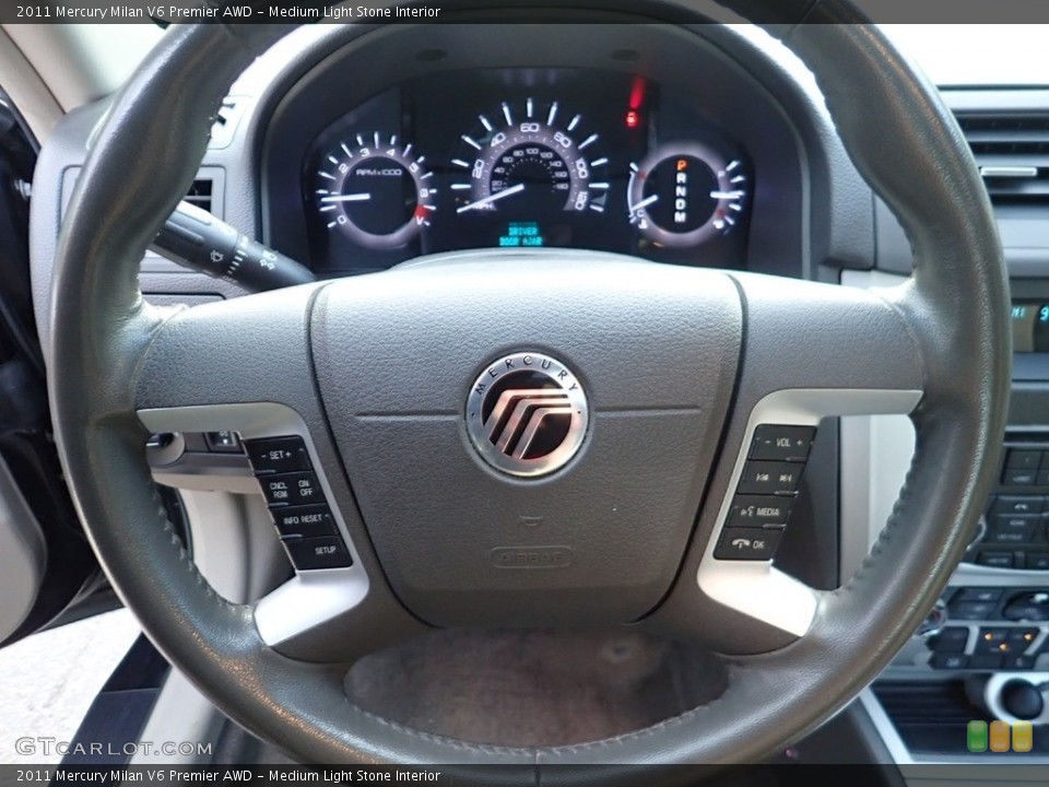 Medium Light Stone Interior Steering Wheel for the 2011 Mercury Milan V6 Premier AWD #139057335