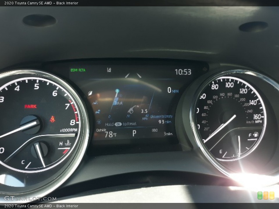Black Interior Gauges for the 2020 Toyota Camry SE AWD #139072917