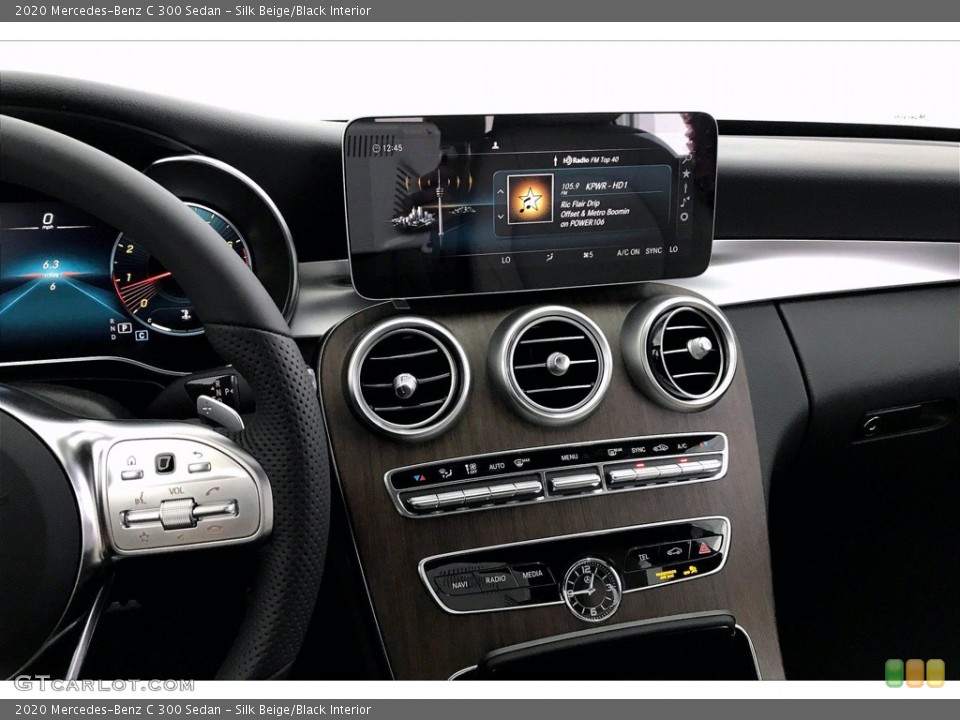 Silk Beige/Black Interior Controls for the 2020 Mercedes-Benz C 300 Sedan #139086334
