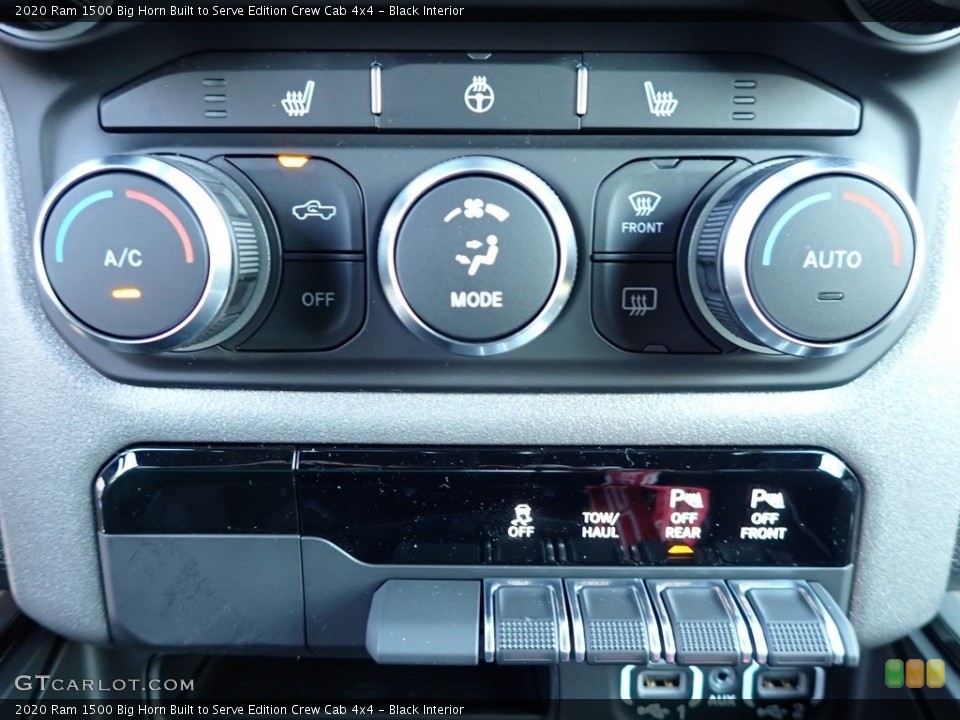 Black Interior Controls for the 2020 Ram 1500 Big Horn Built to Serve Edition Crew Cab 4x4 #139105072