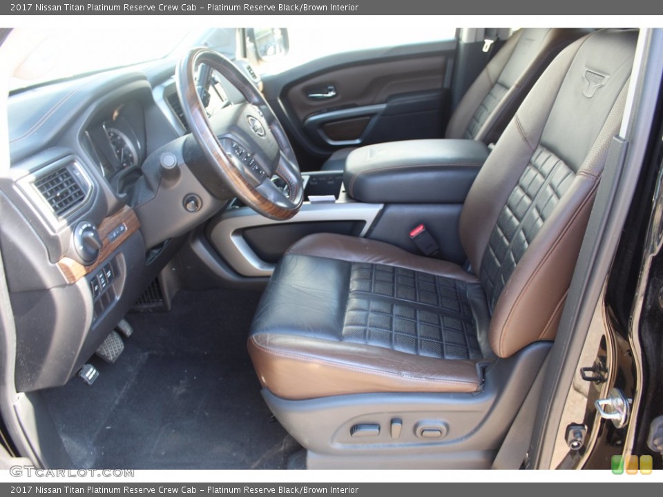Platinum Reserve Black/Brown Interior Front Seat for the 2017 Nissan Titan Platinum Reserve Crew Cab #139127157