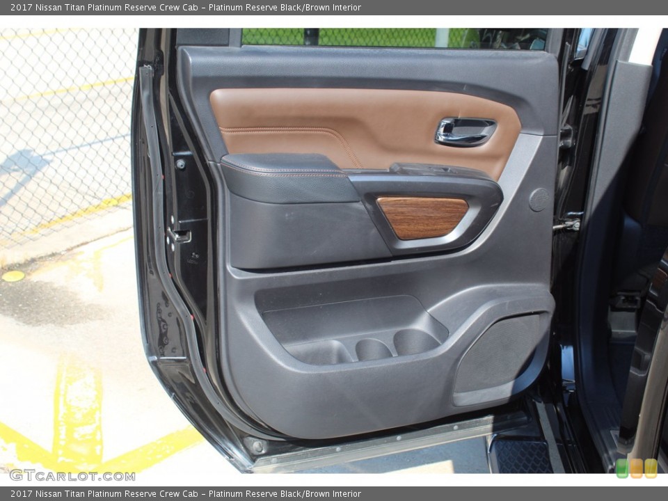 Platinum Reserve Black/Brown Interior Door Panel for the 2017 Nissan Titan Platinum Reserve Crew Cab #139127340