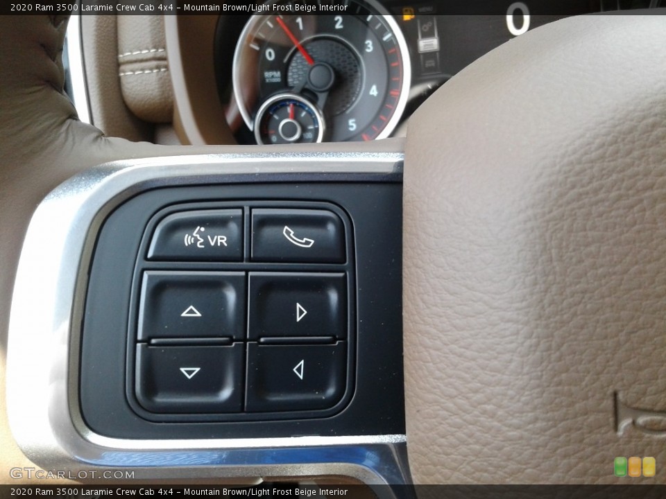 Mountain Brown/Light Frost Beige Interior Steering Wheel for the 2020 Ram 3500 Laramie Crew Cab 4x4 #139130556