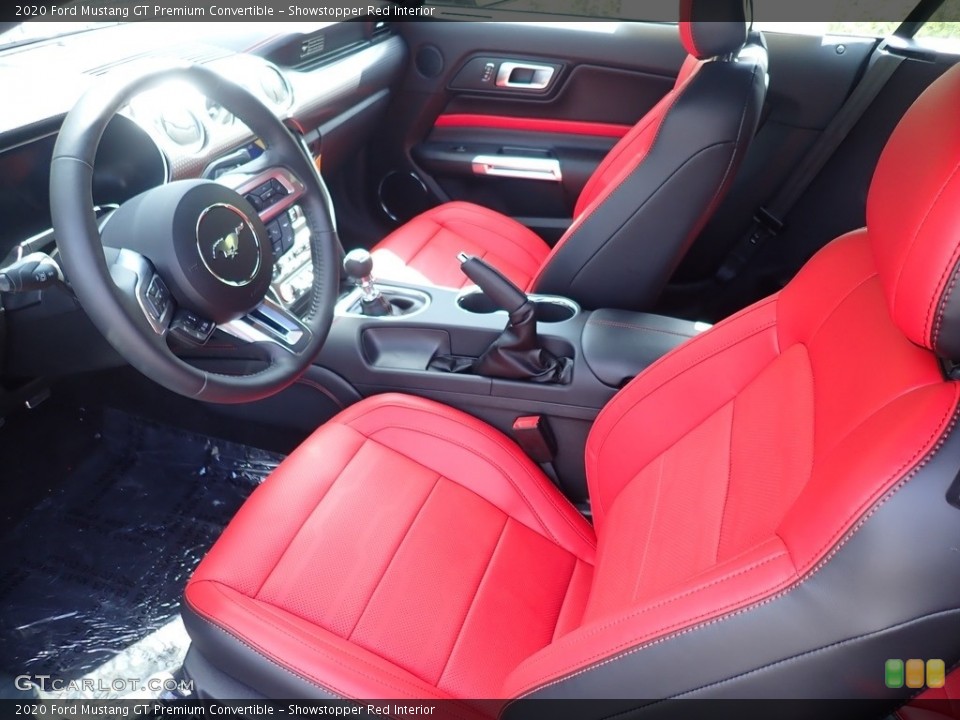 Showstopper Red Interior Front Seat for the 2020 Ford Mustang GT Premium Convertible #139146803