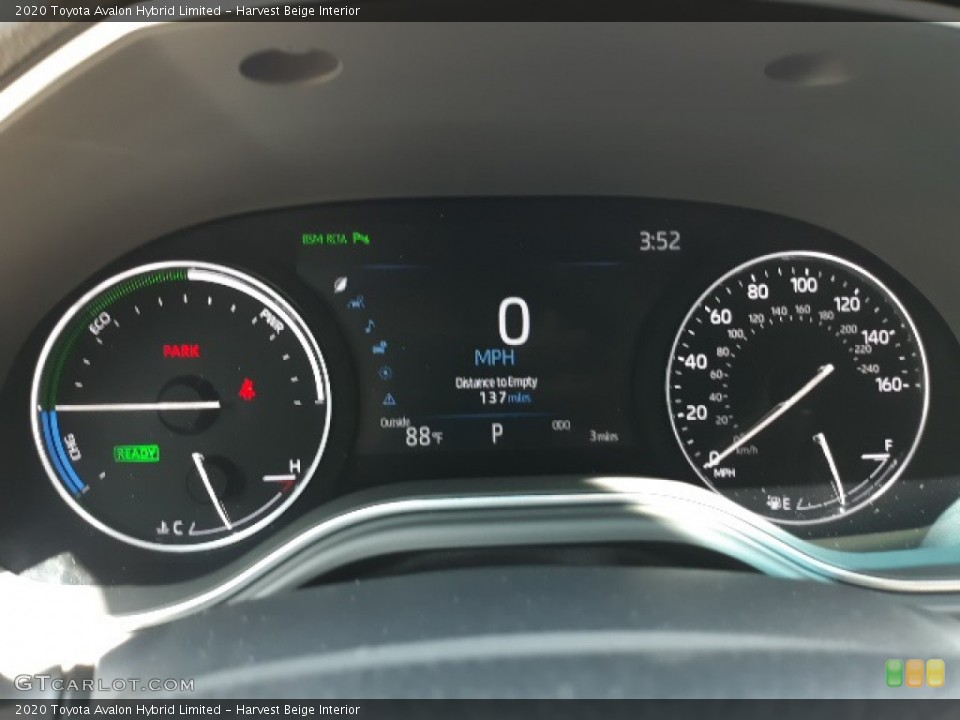 Harvest Beige Interior Gauges for the 2020 Toyota Avalon Hybrid Limited #139155838