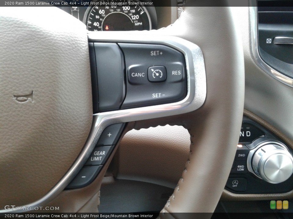 Light Frost Beige/Mountain Brown Interior Steering Wheel for the 2020 Ram 1500 Laramie Crew Cab 4x4 #139159177