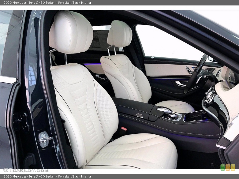 Porcelain/Black 2020 Mercedes-Benz S Interiors