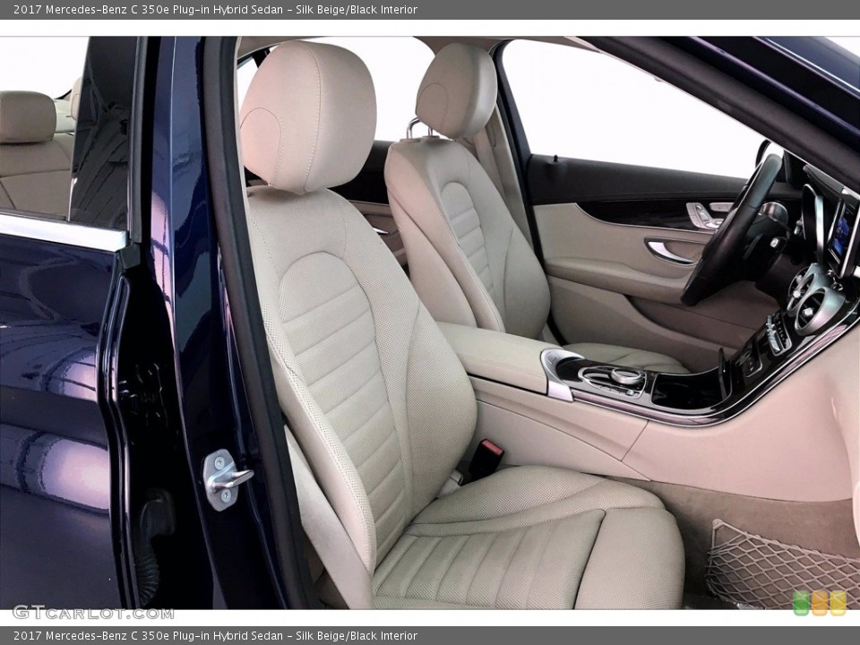 Silk Beige/Black Interior Front Seat for the 2017 Mercedes-Benz C 350e Plug-in Hybrid Sedan #139170316