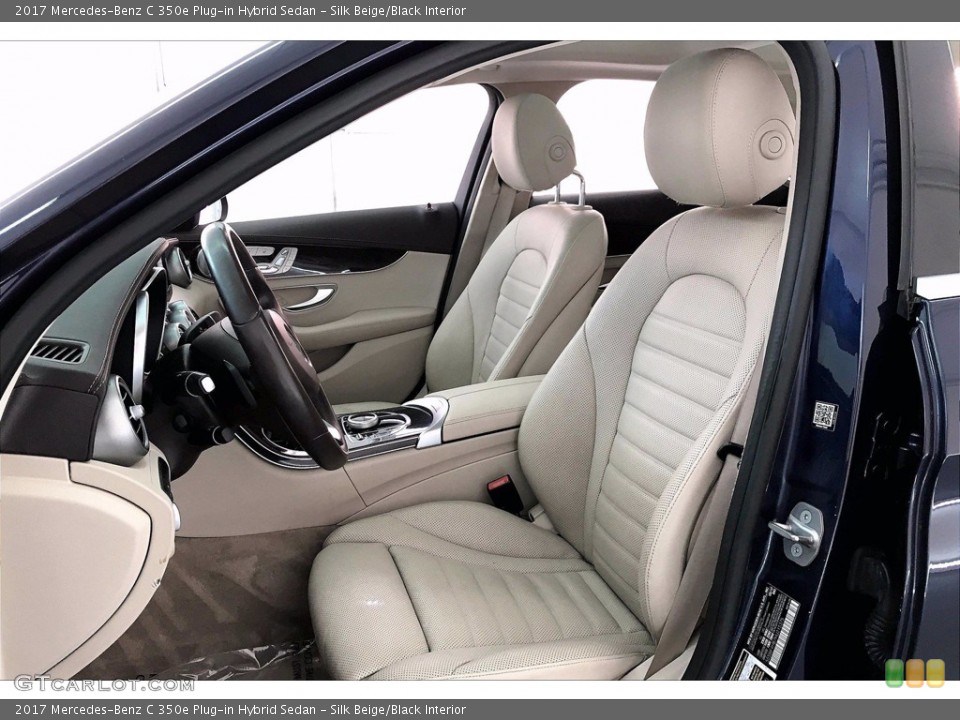 Silk Beige/Black Interior Front Seat for the 2017 Mercedes-Benz C 350e Plug-in Hybrid Sedan #139170439