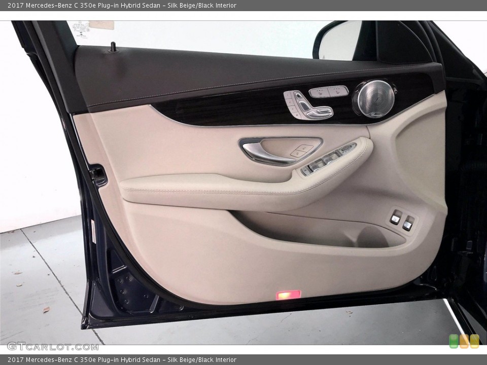 Silk Beige/Black Interior Door Panel for the 2017 Mercedes-Benz C 350e Plug-in Hybrid Sedan #139170553