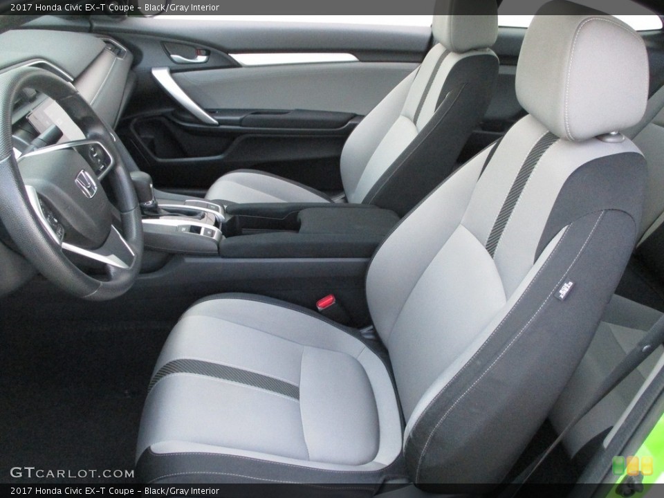 Black/Gray Interior Front Seat for the 2017 Honda Civic EX-T Coupe #139195615