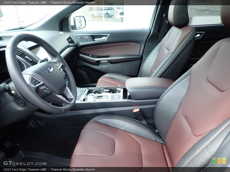 Titanium Ebony/Brunello Interior Front Seat for the 2020 Ford Edge Titanium AWD #139216875