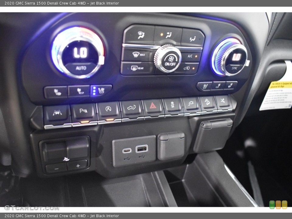 Jet Black Interior Controls for the 2020 GMC Sierra 1500 Denali Crew Cab 4WD #139220946
