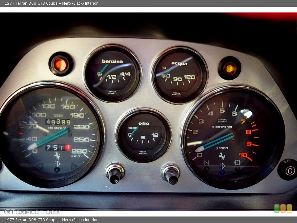 Nero (Black) Interior Gauges for the 1977 Ferrari 308 GTB Coupe #139228358