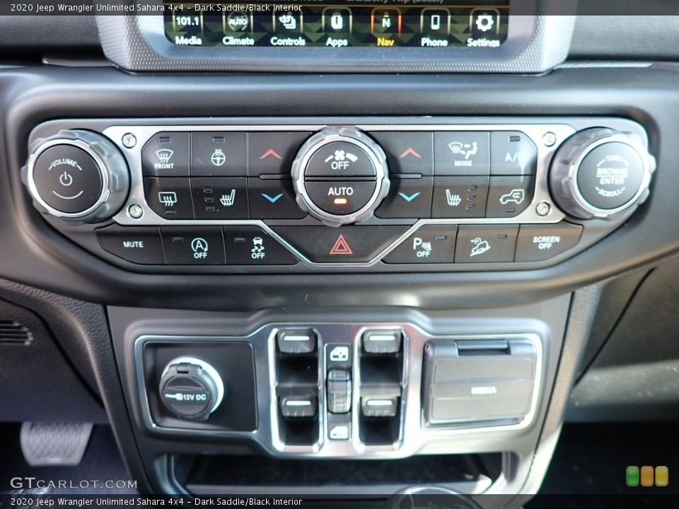 Dark Saddle/Black Interior Controls for the 2020 Jeep Wrangler Unlimited Sahara 4x4 #139248085
