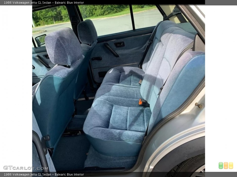 Balearic Blue Interior Rear Seat for the 1986 Volkswagen Jetta GL Sedan #139272009