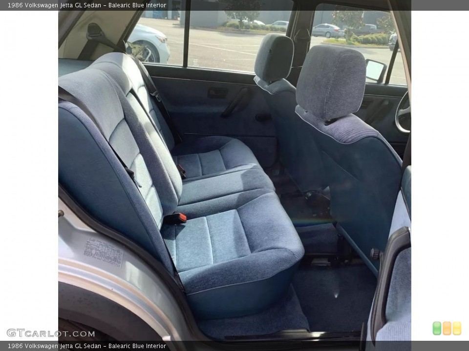 Balearic Blue Interior Rear Seat for the 1986 Volkswagen Jetta GL Sedan #139272023