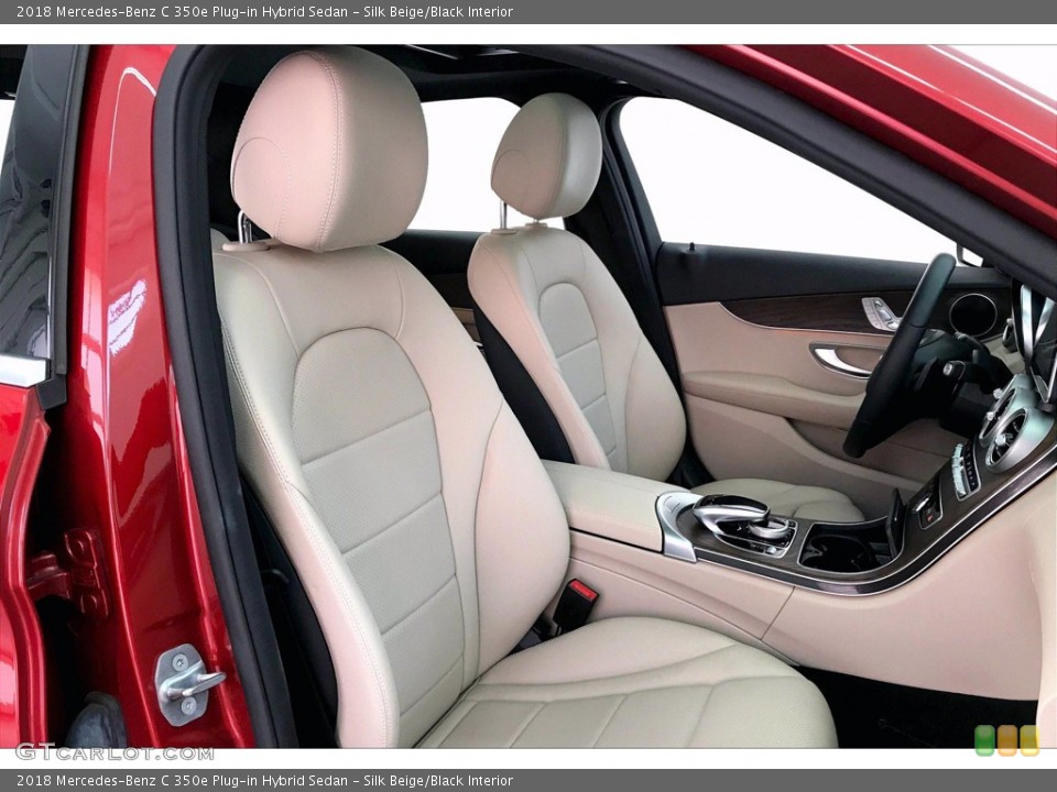 Silk Beige/Black Interior Front Seat for the 2018 Mercedes-Benz C 350e Plug-in Hybrid Sedan #139272728