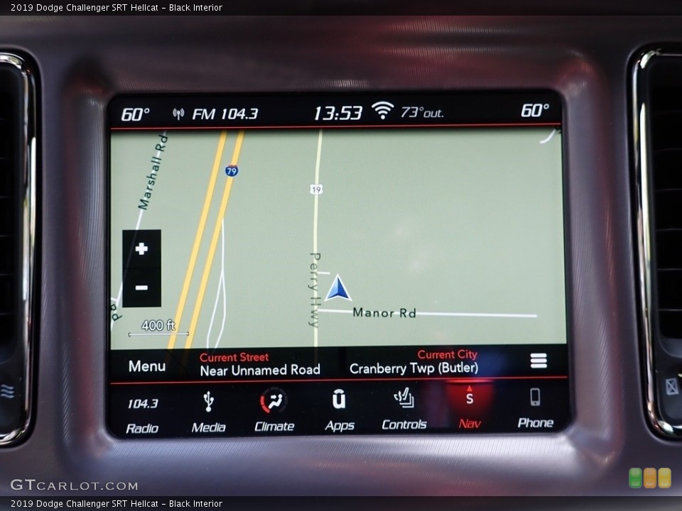 Black Interior Navigation for the 2019 Dodge Challenger SRT Hellcat #139273013