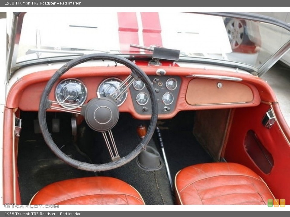 Red Interior Dashboard for the 1958 Triumph TR3 Roadster #139276055