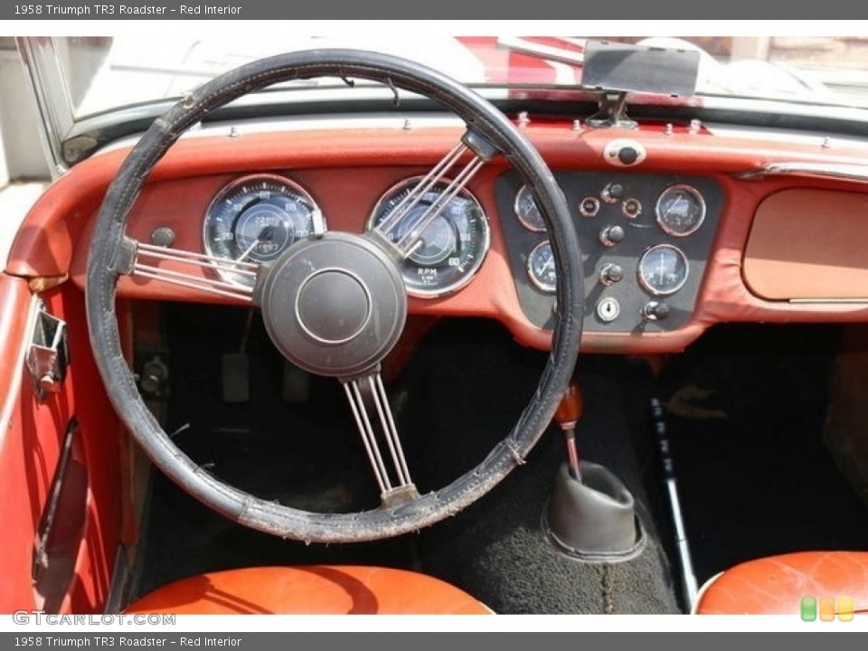 Red Interior Steering Wheel for the 1958 Triumph TR3 Roadster #139276079