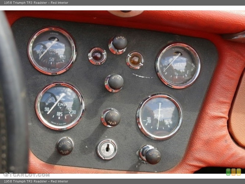 Red Interior Gauges for the 1958 Triumph TR3 Roadster #139276124