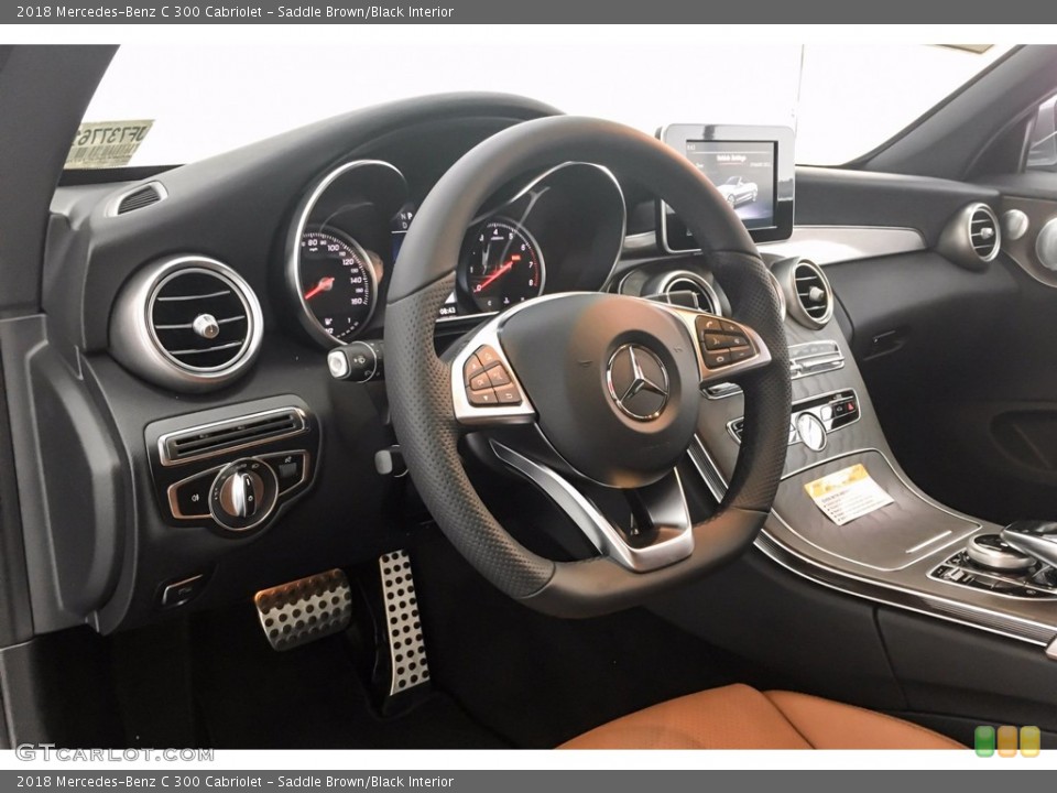 Saddle Brown/Black Interior Dashboard for the 2018 Mercedes-Benz C 300 Cabriolet #139285572