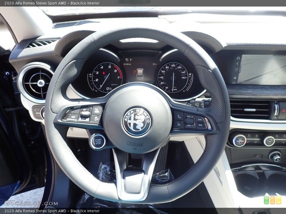 Black/Ice Interior Steering Wheel for the 2020 Alfa Romeo Stelvio Sport AWD #139287243
