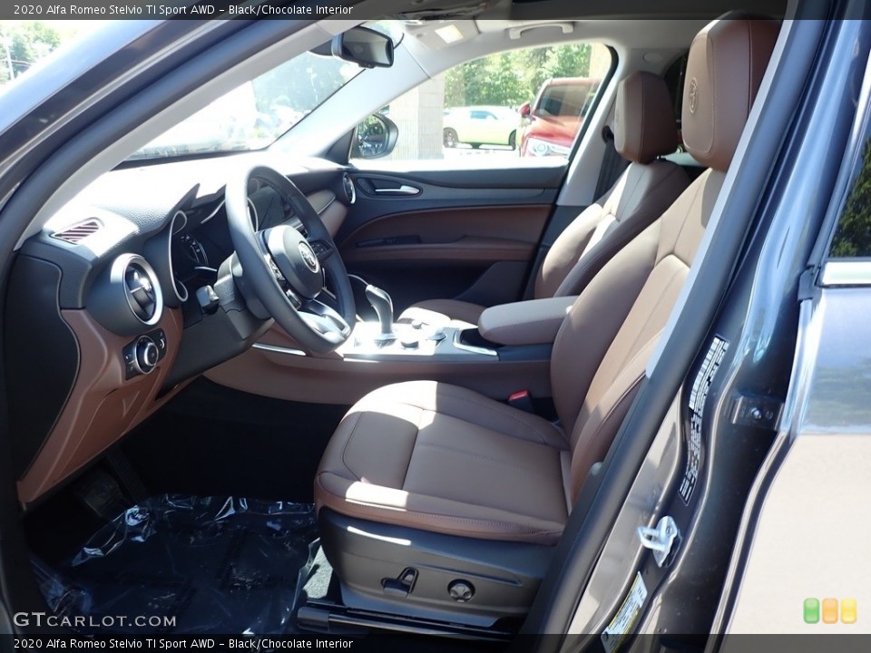 Black/Chocolate Interior Front Seat for the 2020 Alfa Romeo Stelvio TI Sport AWD #139287568