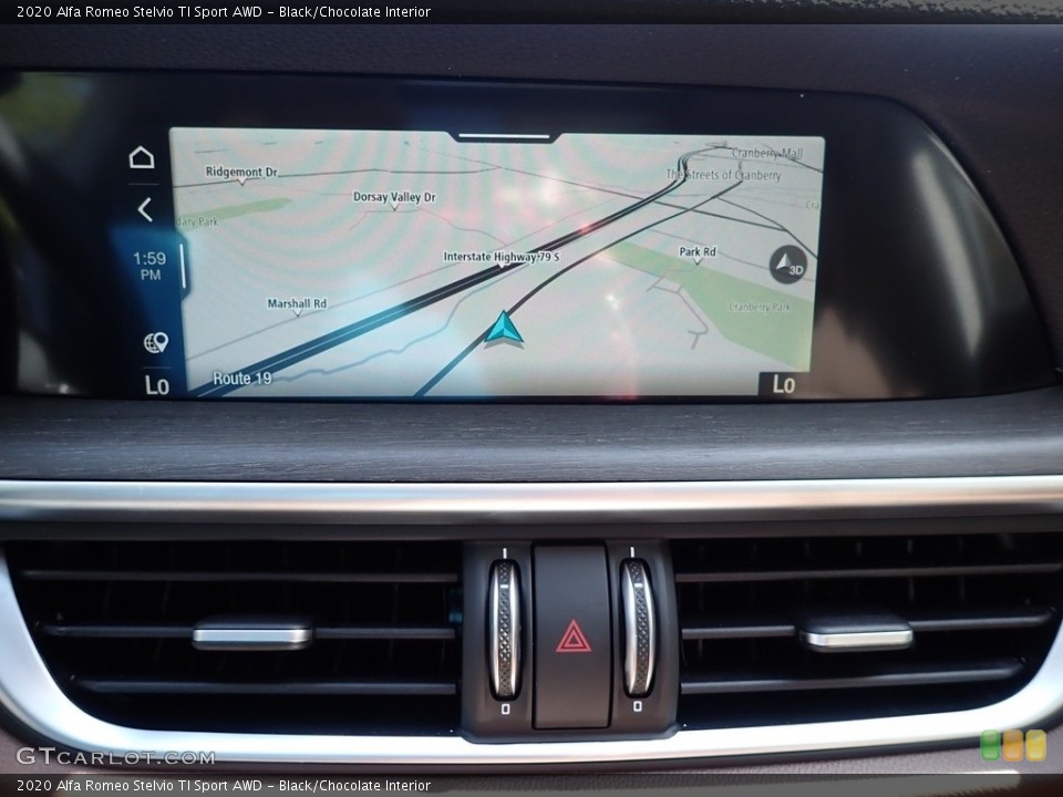 Black/Chocolate Interior Navigation for the 2020 Alfa Romeo Stelvio TI Sport AWD #139287666