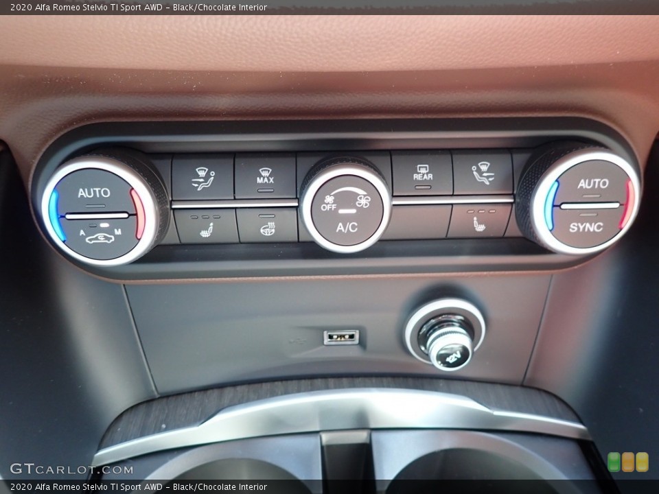 Black/Chocolate Interior Controls for the 2020 Alfa Romeo Stelvio TI Sport AWD #139287684