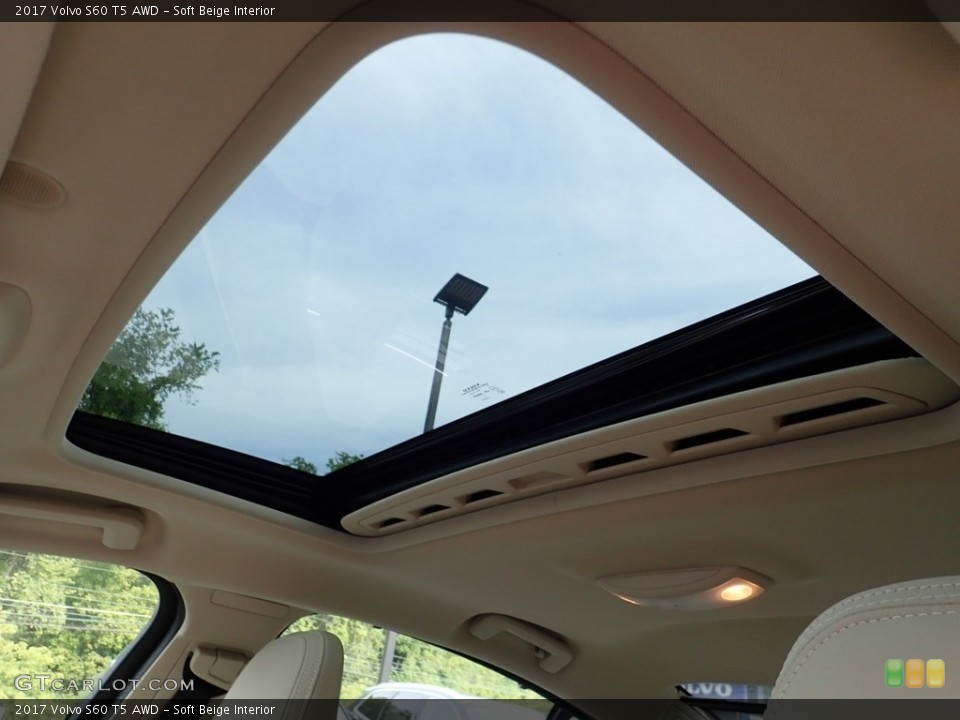 Soft Beige Interior Sunroof for the 2017 Volvo S60 T5 AWD #139300732