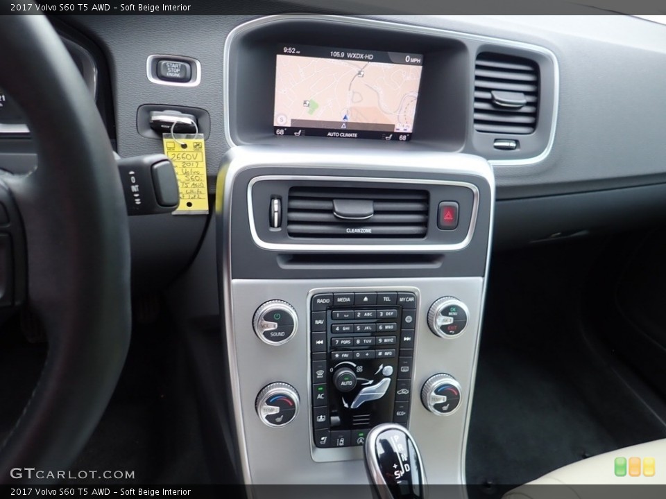 Soft Beige Interior Controls for the 2017 Volvo S60 T5 AWD #139300774