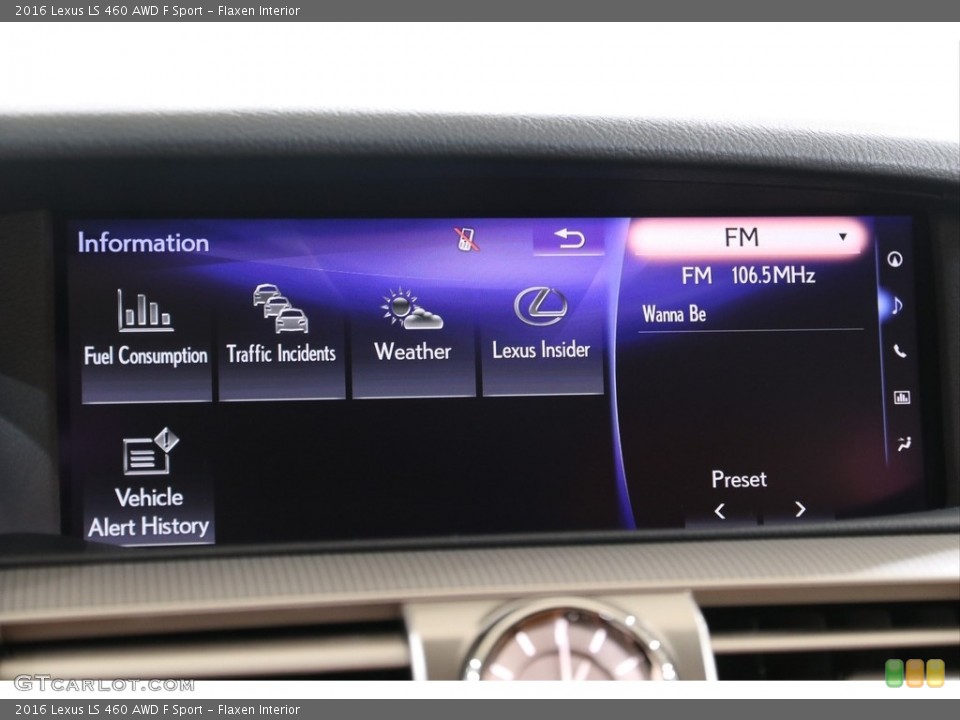 Flaxen Interior Controls for the 2016 Lexus LS 460 AWD F Sport #139302088