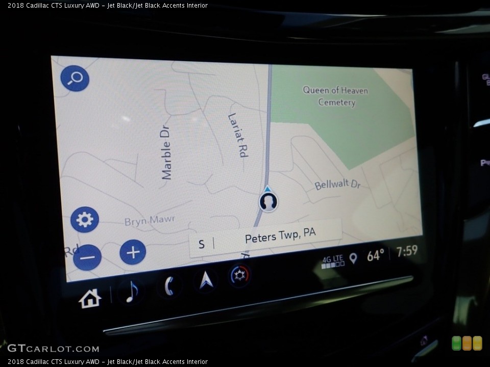 Jet Black/Jet Black Accents Interior Navigation for the 2018 Cadillac CTS Luxury AWD #139303402