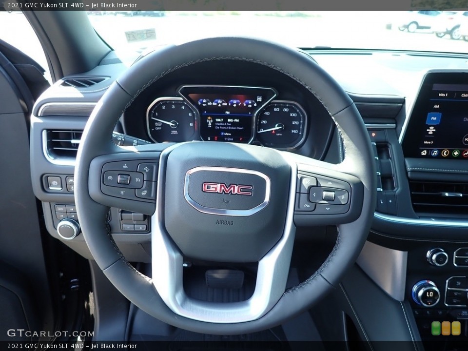 Jet Black Interior Steering Wheel for the 2021 GMC Yukon SLT 4WD #139321055