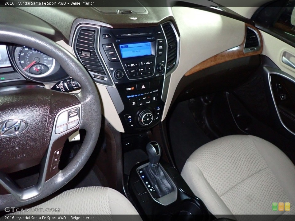 Beige Interior Controls for the 2016 Hyundai Santa Fe Sport AWD #139328192
