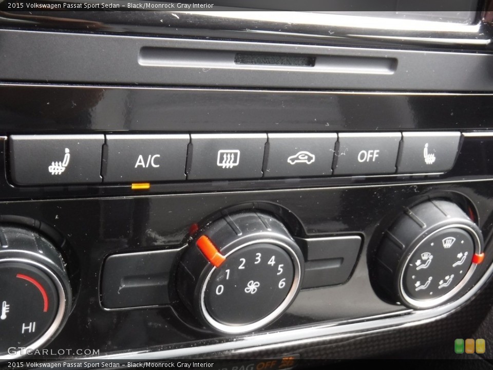 Black/Moonrock Gray Interior Controls for the 2015 Volkswagen Passat Sport Sedan #139331345