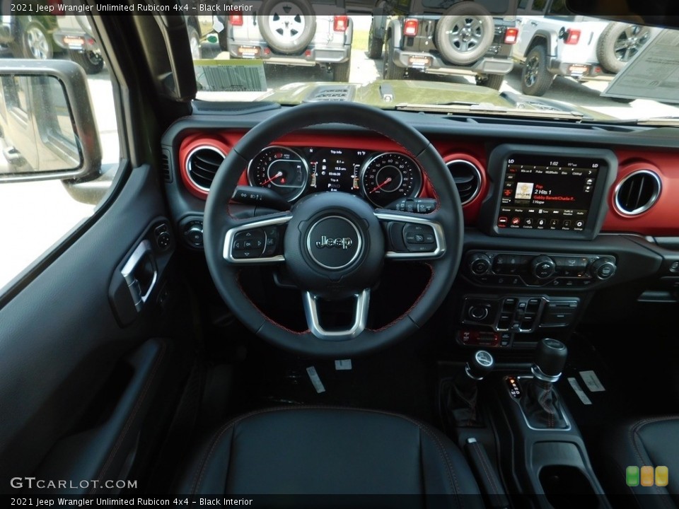 Black Interior Dashboard for the 2021 Jeep Wrangler Unlimited Rubicon 4x4 #139360354
