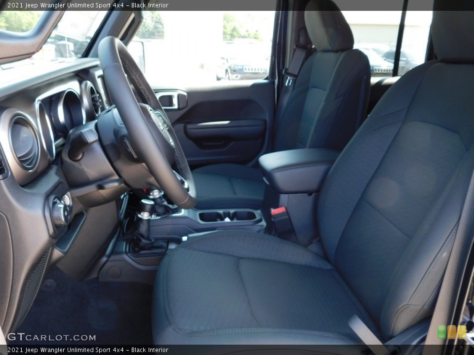 Black Interior Front Seat for the 2021 Jeep Wrangler Unlimited Sport 4x4 #139360666